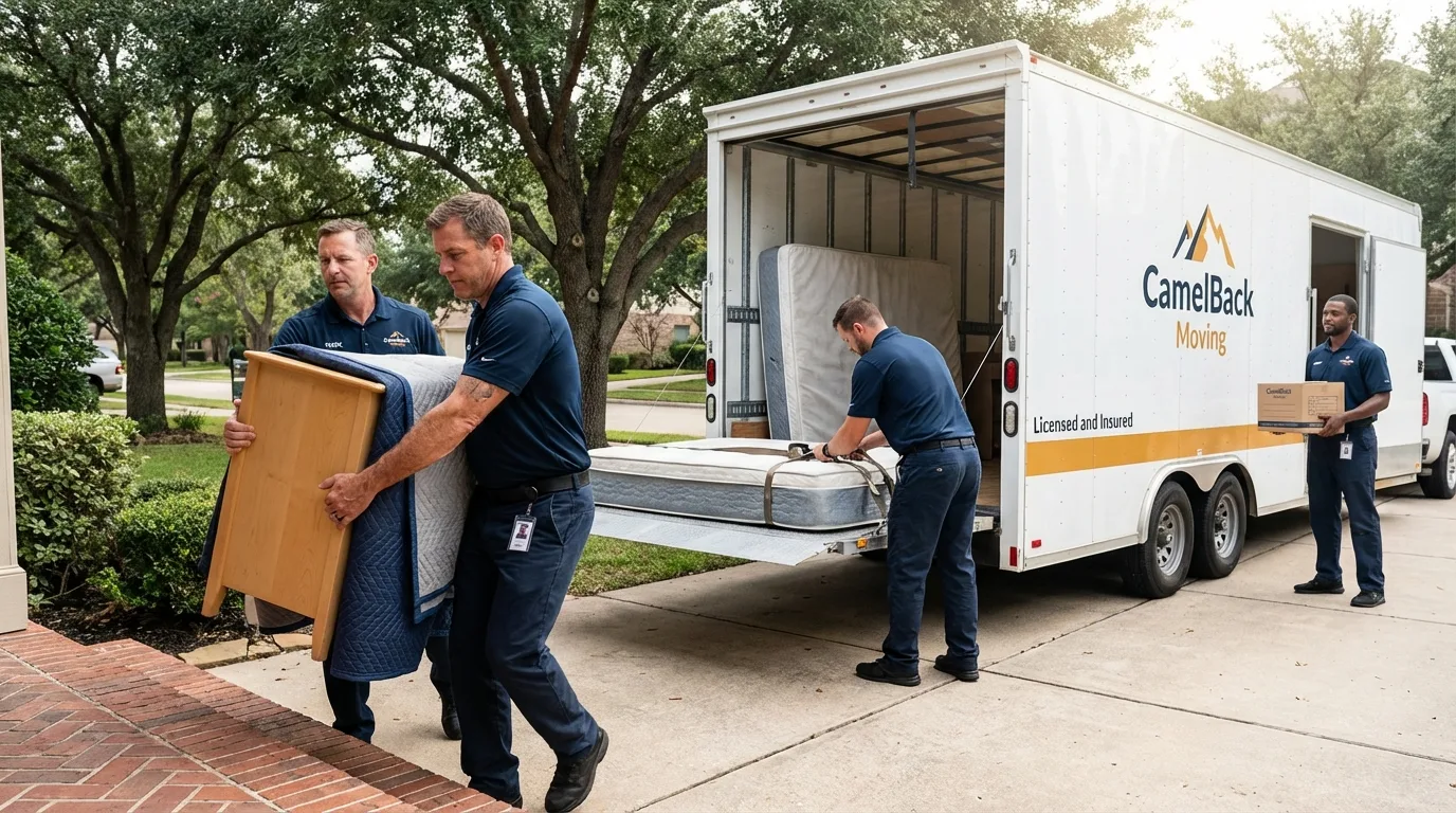 Crew loading residential truck for cross-state move from Pasco, WA