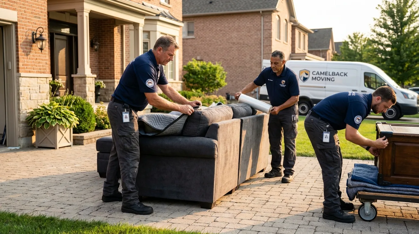 Large estate moving crew wrapping furniture in Pasco, WA