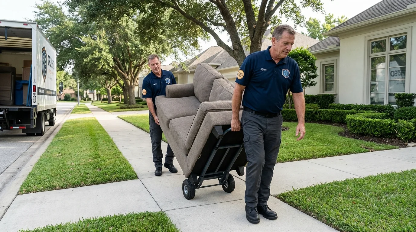Local residential moving crew loading furniture in Pasco, WA